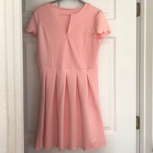 Blush Pink Scallop Hem Dress